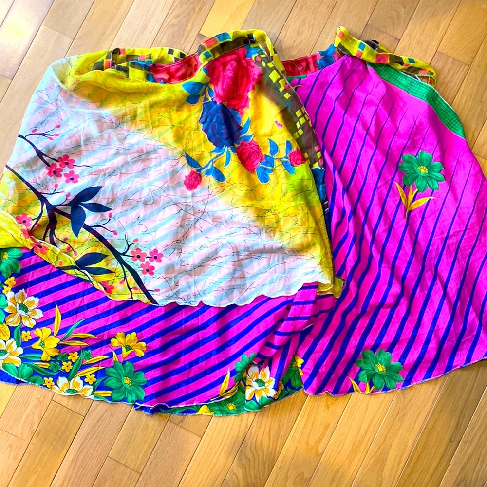 Wrap colorful flower skirt. For summer fun